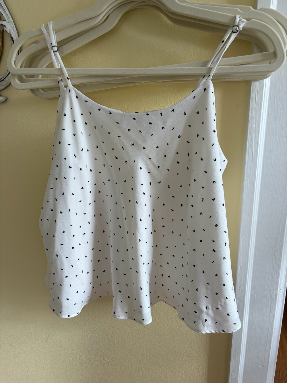 Abound White Cami with Black Dot Print